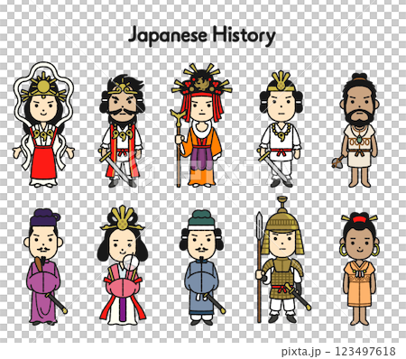 日本史全身イラスト1 原始〜古代 123497618