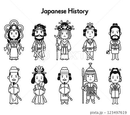 日本史全身イラスト1 原始〜古代 123497619