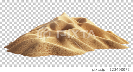 Desert sand pile, dune isolated on white background png transparent clipart. Desert sand pile, dune isolated on white background png transparent clipart. 123498072