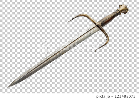Sword or Rapier isolated on white background png transparent clipart. 123498073