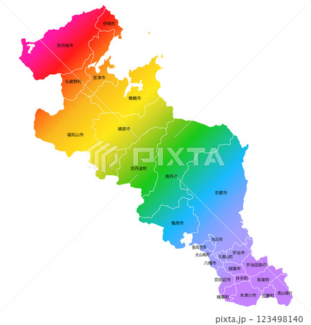 京都府と市町村地図 123498140