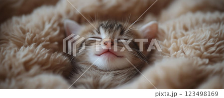 昼寝する猫 123498169