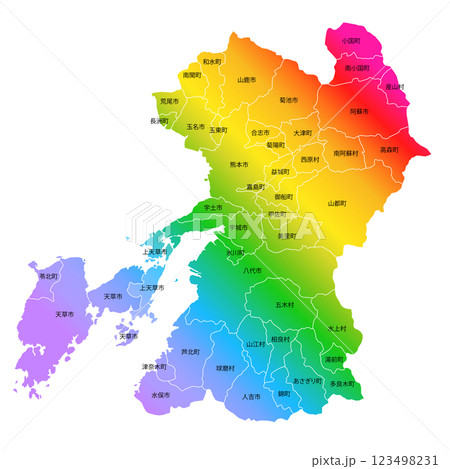 熊本県と市町村地図 123498231