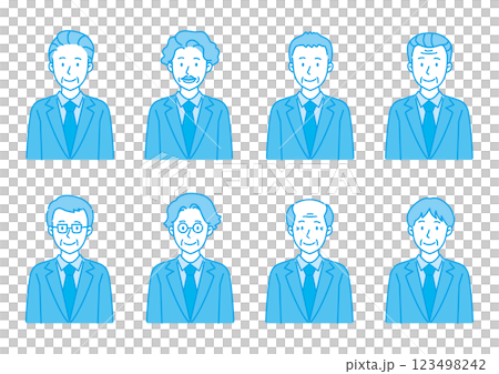 一位穿西裝的老人的插圖集 123498242