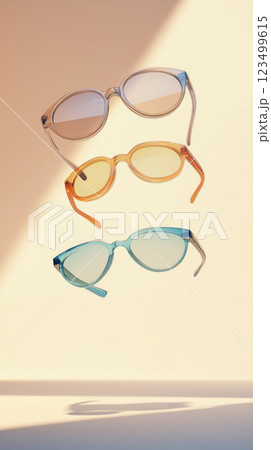 Vintage-inspired glasses with warm orange tones 123499615
