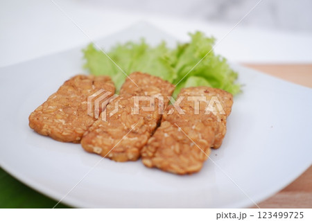 tempe goreng fried tempeh indonesian vegetarian food tempe goreng fried tempeh indonesian vegetarian food 123499725