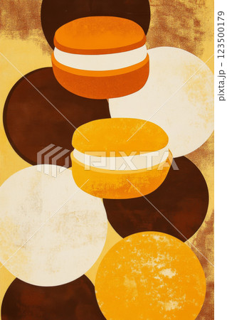 Abstract Retro Circles on Textured Background Abstract Retro Circles on Textured Background 123500179