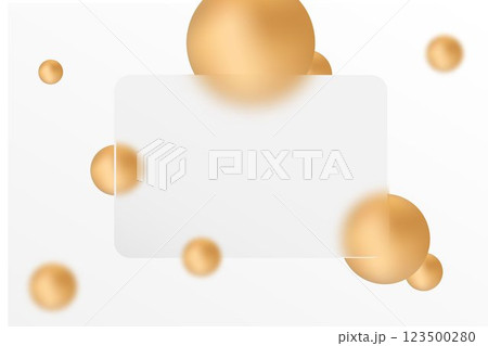 Vector image of a morphism glass table with a transparent rectangle and golden spheres on a blue background. Eps 10 123500280
