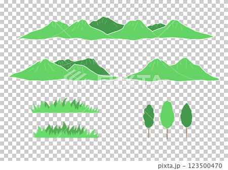 山脈和植物（手繪） 123500470