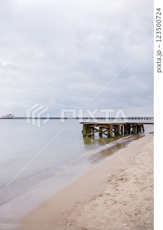 Small Molo wooden pier in Sopot, Poland 123500724