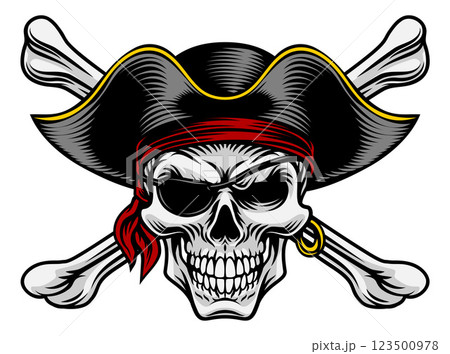 Skull Pirate Crossbones Crosssed Bones Design 123500978