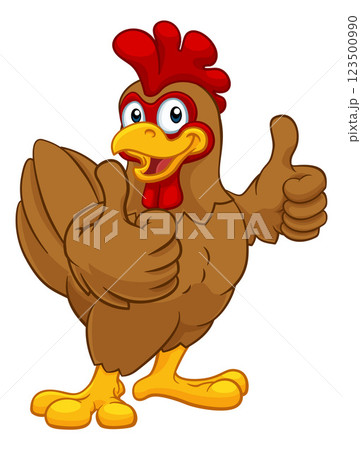 Chicken Cartoon Rooster Cockerel Character 123500990