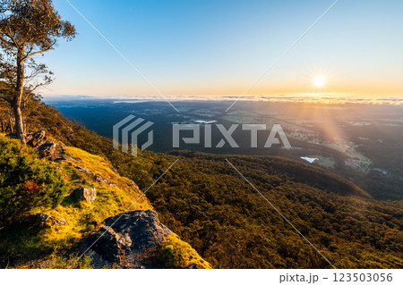 Beautiful sunrise view above Halls Gap, Grampians, Victoria 123503056