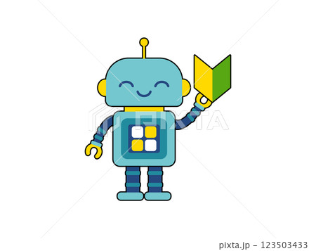 かわいいロボットのキャラクター　初心者マーク 123503433