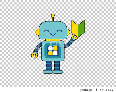 かわいいロボットのキャラクター　初心者マーク 123503433