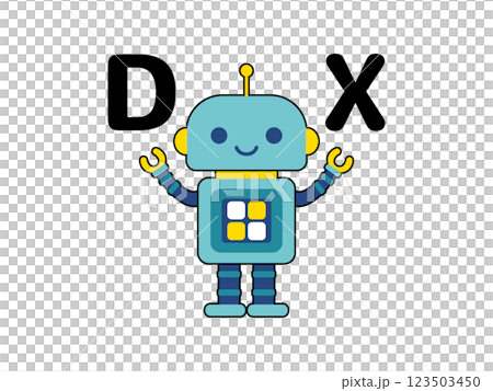 かわいいロボットのキャラクター DXの文字 かわいいロボットのキャラクター DXの文字 123503450