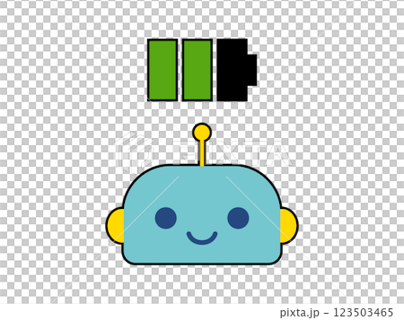 Cute robot character face charging Cute robot character face charging 123503465