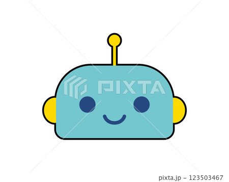 かわいいロボットのキャラクターの顔　ノーマル 123503467