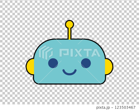 かわいいロボットのキャラクターの顔　ノーマル 123503467
