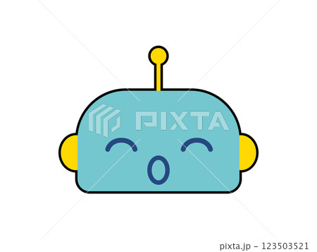 かわいいロボットのキャラクターの顔 ルンルン かわいいロボットのキャラクターの顔 ルンルン 123503521
