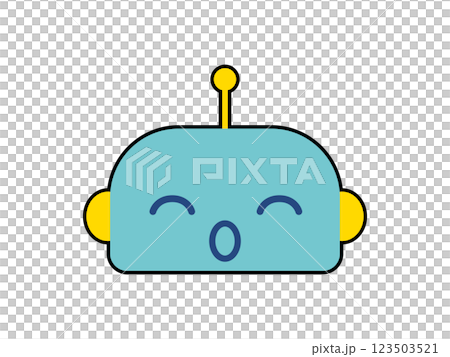かわいいロボットのキャラクターの顔 ルンルン かわいいロボットのキャラクターの顔 ルンルン 123503521