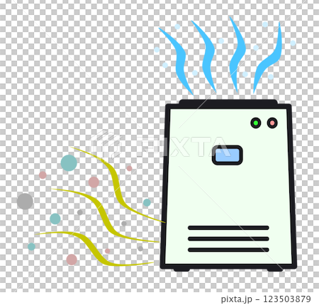 空氣清淨機圖示，可去除病毒和花粉，創造潔淨空間 123503879