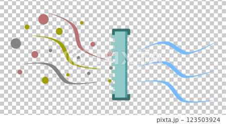 去除花粉和病毒以輸送潔淨空氣的過濾器圖示 123503924
