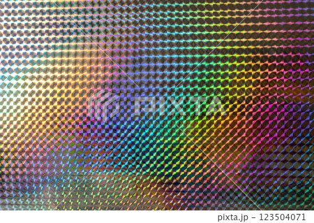 A vibrant, iridescent pattern of diamond shapes reflecting various colors, creating a mesmerizing visual effect reminiscent of art and design. 123504071