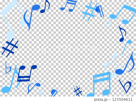 音符，音樂框架插圖藍色 123504611