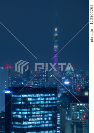 夜空に浮かぶスカイツリー 123505263