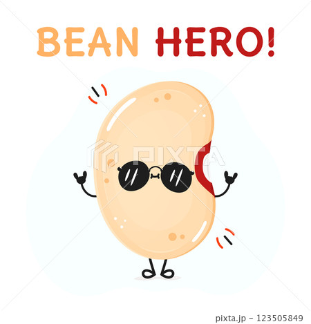 Cool Cartoon Bean Character Wearing Sunglasses and Rocking Out Vector Illustration Cool Cartoon Bean Character Wearing Sunglasses and Rocking Out Vector Illustration 123505849