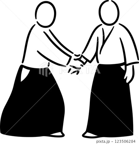 Aikido morote-dori grab attack minimal drawing Aikido morote-dori grab attack minimal drawing 123506284