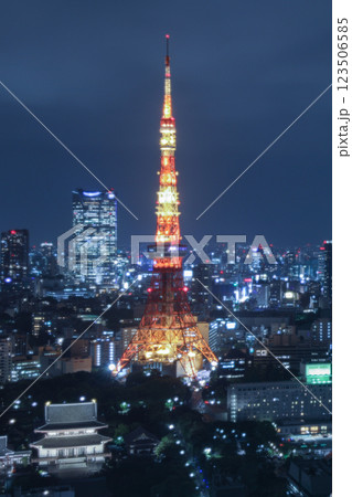 特別ライトアップされた夜のタワー 123506585