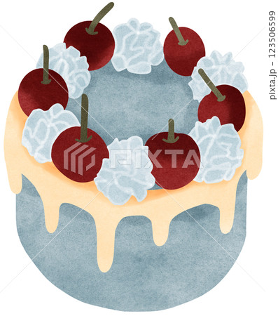 Cake with cherry 123506599