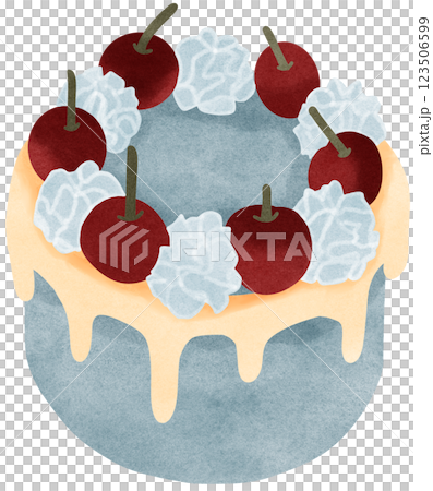 Cake with cherry 123506599