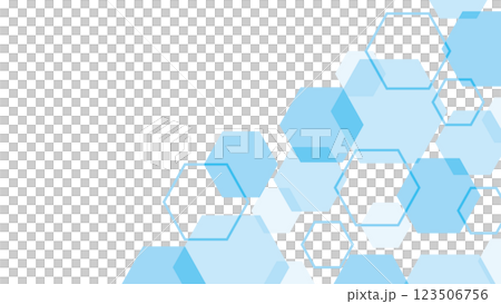 六角形　水色　背景　フレーム　ベクター　角 123506756