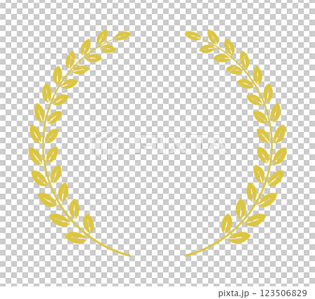 Laurel wreath gold simple frame vector 123506829