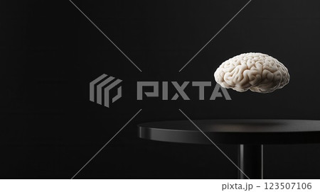 Floating Human Brain Model on Black Background for Scientific and Educational Use 123507106