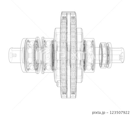 Wave Reducer. Vector illustration, 3d render Wave Reducer. Vector illustration, 3d render 123507922