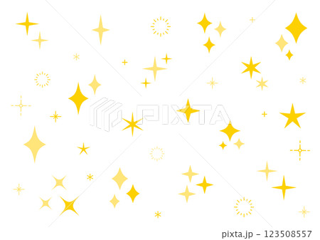 黄色　キラキラ　シンプル　可愛い　アイコン　セット	 123508557