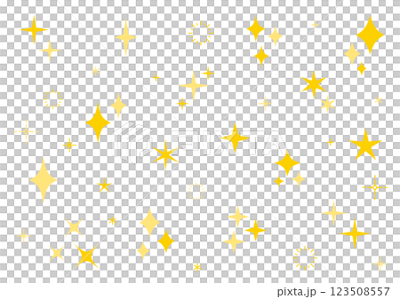 黄色　キラキラ　シンプル　可愛い　アイコン　セット	 123508557