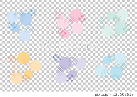 Polka dots glitter colorful decoration set vector 123508618