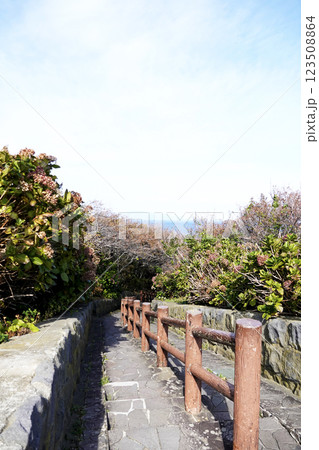 日本国内唯一階段国道339号線の石階段 日本国内唯一階段国道339号線の石階段 123508864