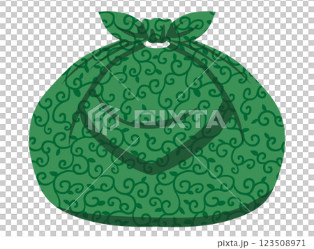 唐草模様の風呂敷包みのイラスト 123508971