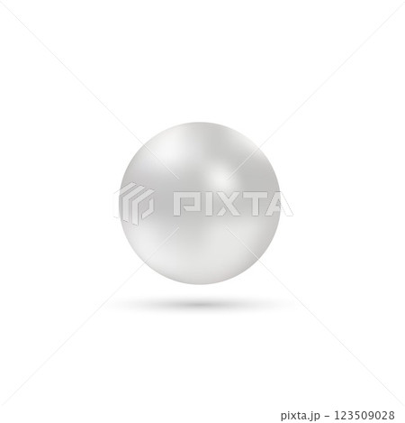 Realistic natural pearl. Jewel gems. Shiny silver ball isolated on white background. Vector jewelry sphere. Eps 10 Realistic natural pearl. Jewel gems. Shiny silver ball isolated on white background. Vector jewelry sphere. Eps 10 123509028