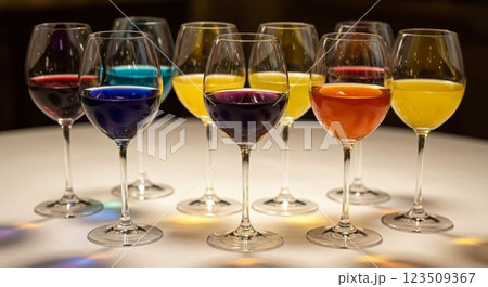 Glasses with Colorful Drinks Glasses with Colorful Drinks 123509367