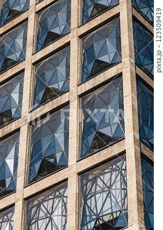 industrial style building, windows close-up shot 123509419