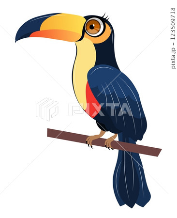 Cute zoo. Vector birds. Cute toucan. Vector animals collection. Children's flat vector illustrations. 123509718