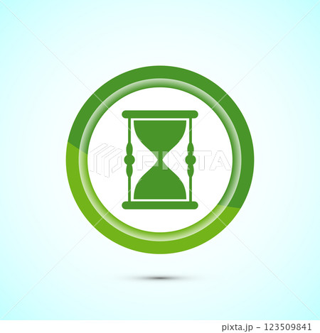 Sand clock icon design illustration. Hourglass symbol, Time measuring sign, Button design Sand clock icon design illustration. Hourglass symbol, Time measuring sign, Button design 123509841