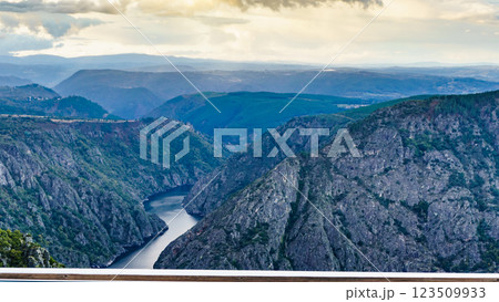 Mountain view. River Sil Canyon in Galicia Spain Mountain view. River Sil Canyon in Galicia Spain 123509933